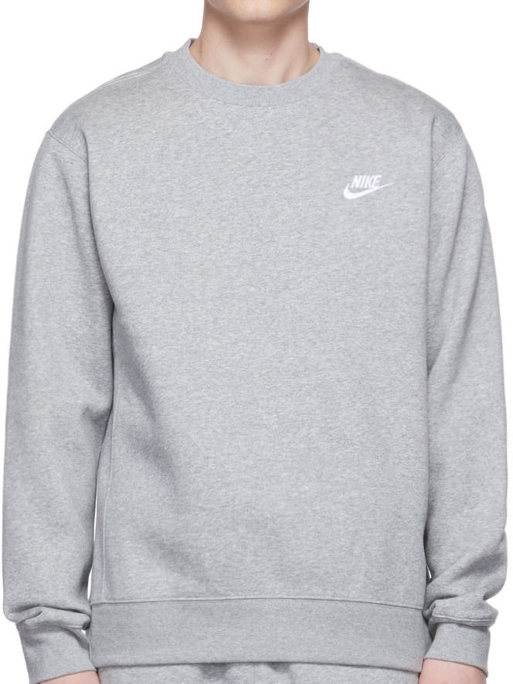 Nike Light Grey Crewneck Sweatshirt with White Logo